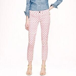J. Crew Women’s Capri size 31 Pink Thistle Print Cropped Matchstick Cotton Denim